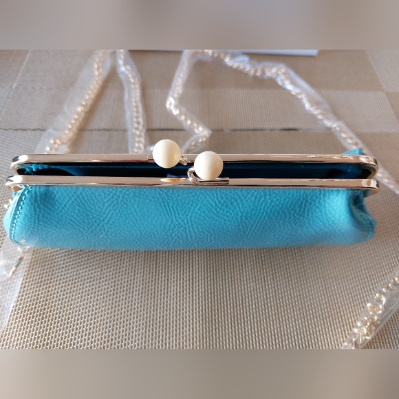 Miu Miu Blue Clutch Bag With Chain with Box - Picture 3 of 5